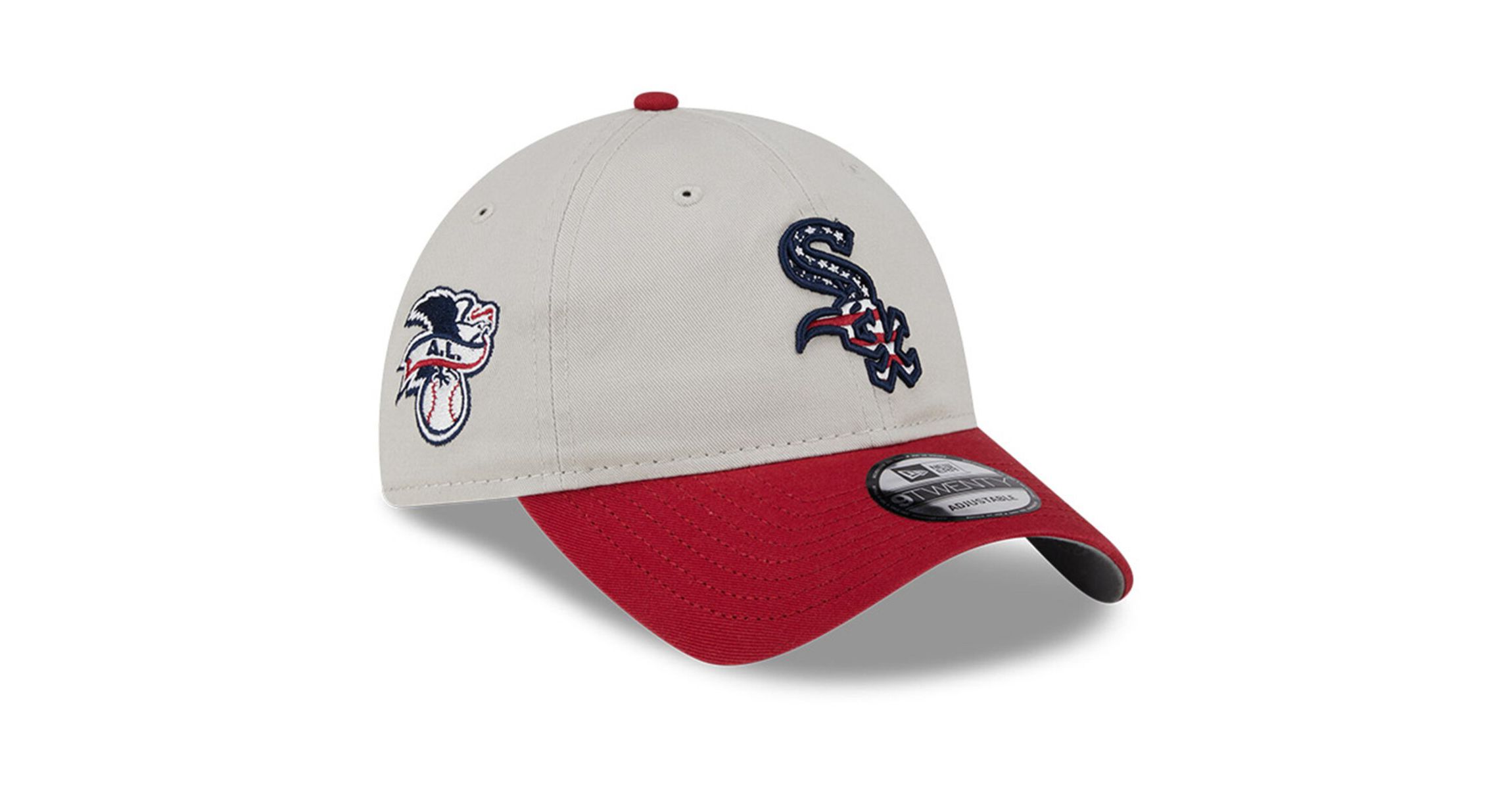 Chicago White Sox MLB Khaki/Red Chicago Sox 2024 Fourth of July 9TWENTY Adjustable Hat