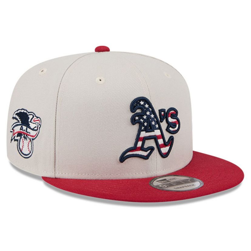 Oakland Athletics MLB Khaki/Red Athletics 2024 Fourth of July 9FIFTY Snapback Hat