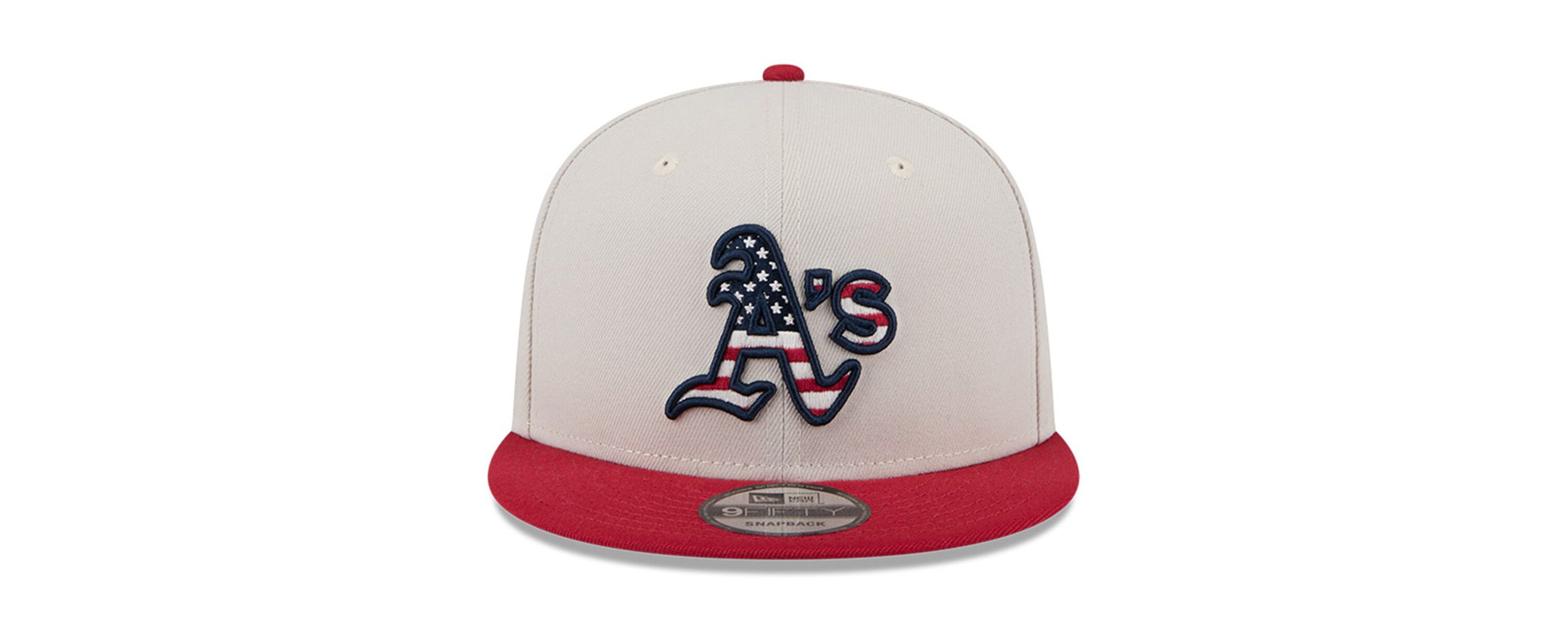 Oakland Athletics MLB Khaki/Red Athletics 2024 Fourth of July 9FIFTY Snapback Hat