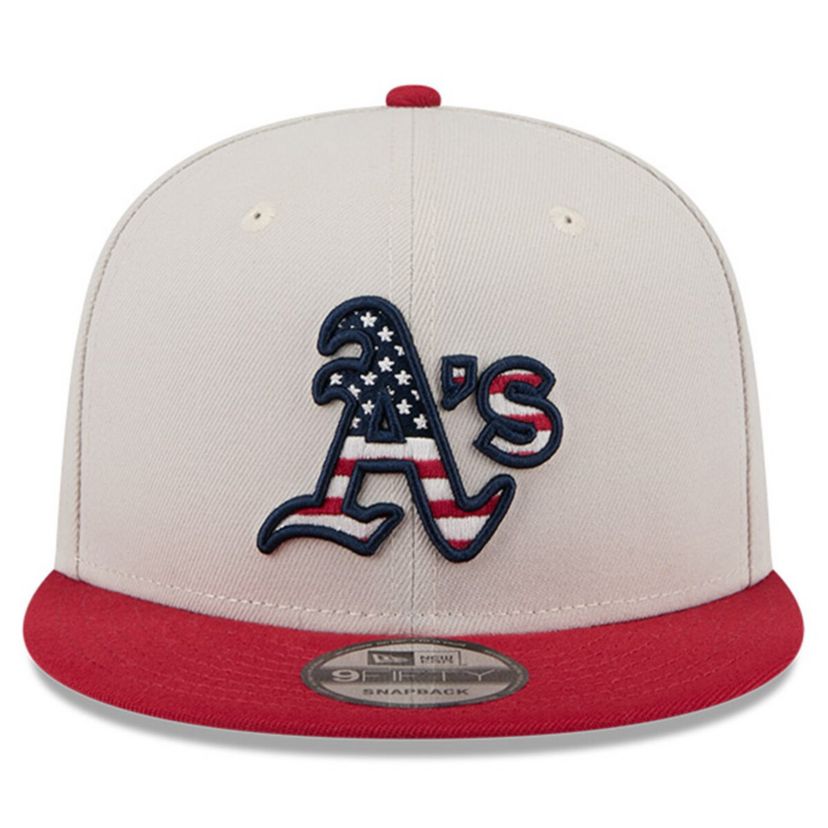 Oakland Athletics MLB Khaki/Red Athletics 2024 Fourth of July 9FIFTY Snapback Hat