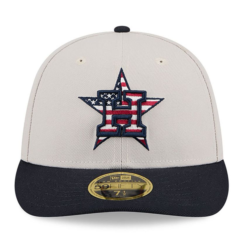 MLB Khaki/Black Houston Astros 2024 Fourth of July Low 59FIFTY Fitted Hat