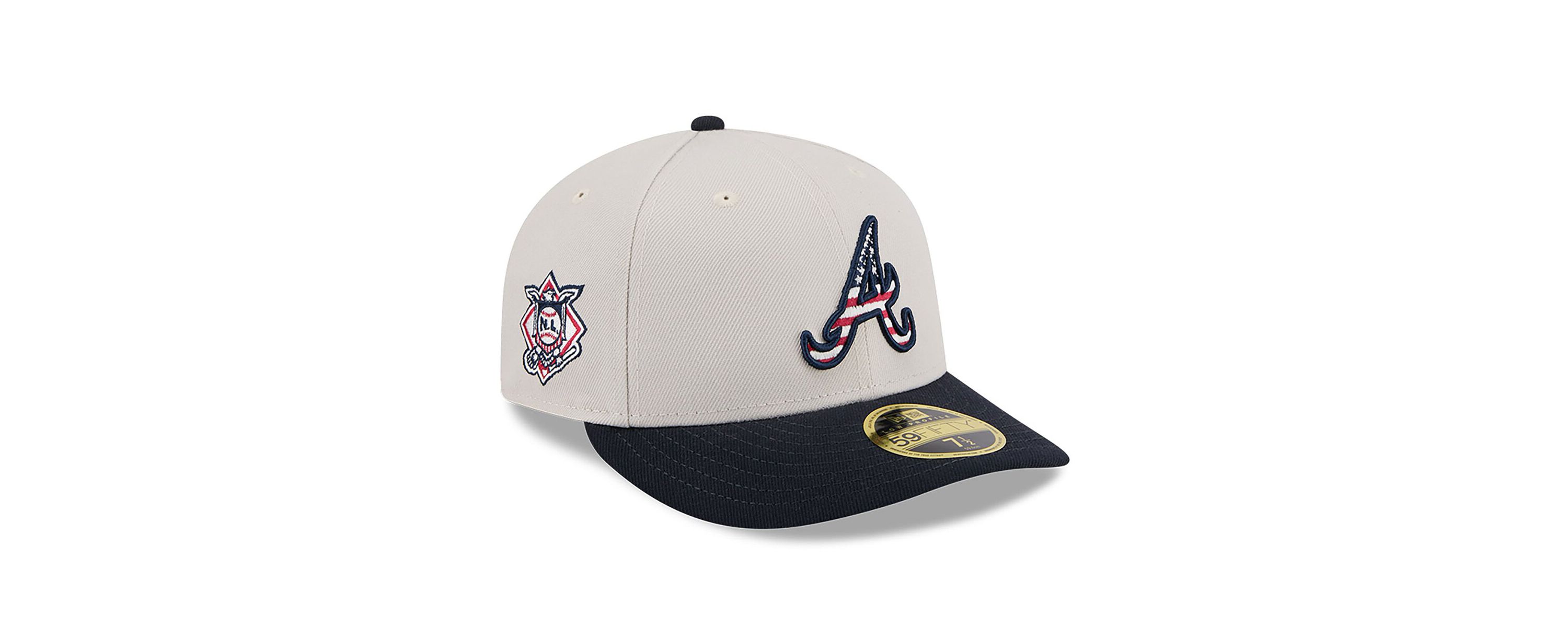 MLB Khaki/Black Atlanta Braves 2024 Fourth of July Low 59FIFTY Fitted Hat