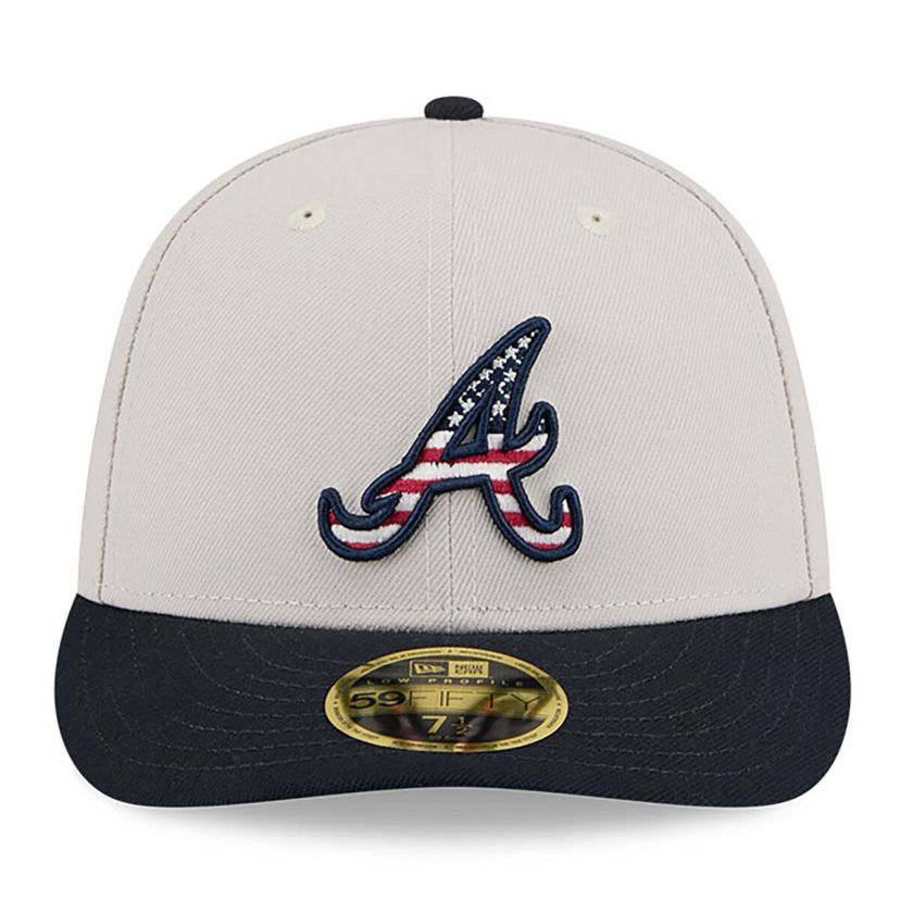 MLB Khaki/Black Atlanta Braves 2024 Fourth of July Low 59FIFTY Fitted Hat