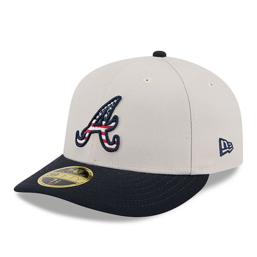 MLB Khaki/Black Atlanta Braves 2024 Fourth of July Low 59FIFTY Fitted Hat