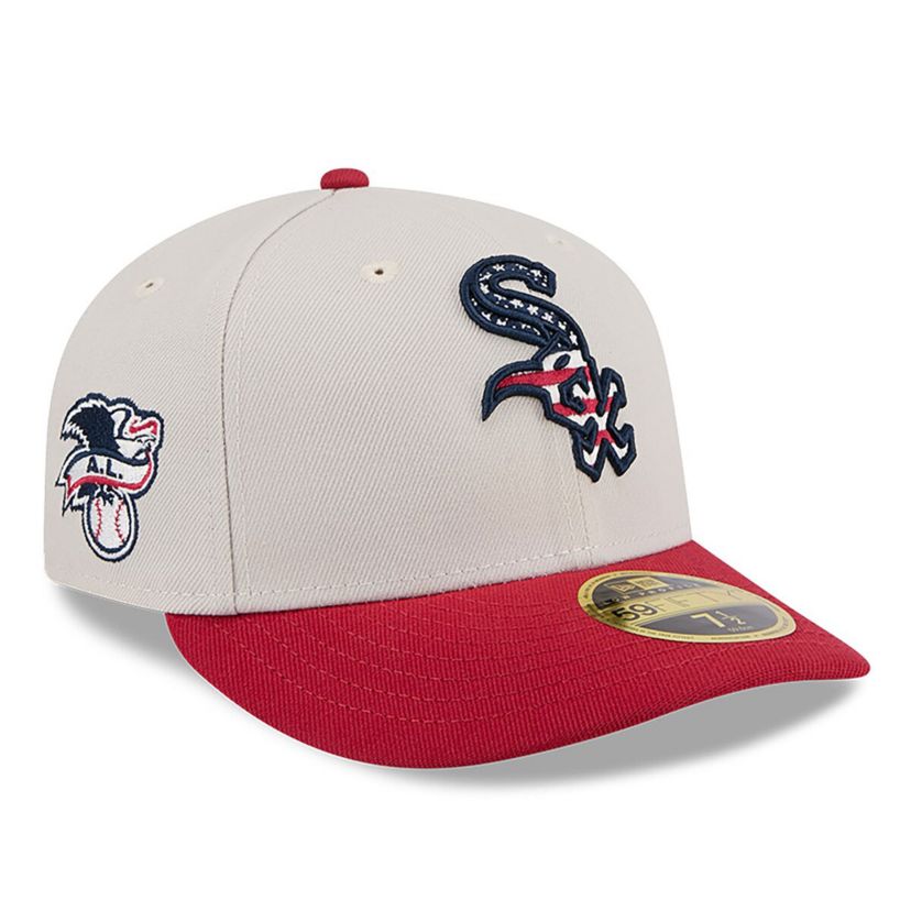 Chicago White Sox MLB Khaki/Red Chicago Sox 2024 Fourth of July Low 59FIFTY Fitted Hat