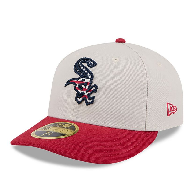 Chicago White Sox MLB Khaki/Red Chicago Sox 2024 Fourth of July Low 59FIFTY Fitted Hat