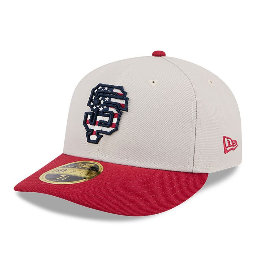 MLB Khaki/Red San Francisco Giants 2024 Fourth of July Low 59FIFTY Fitted Hat