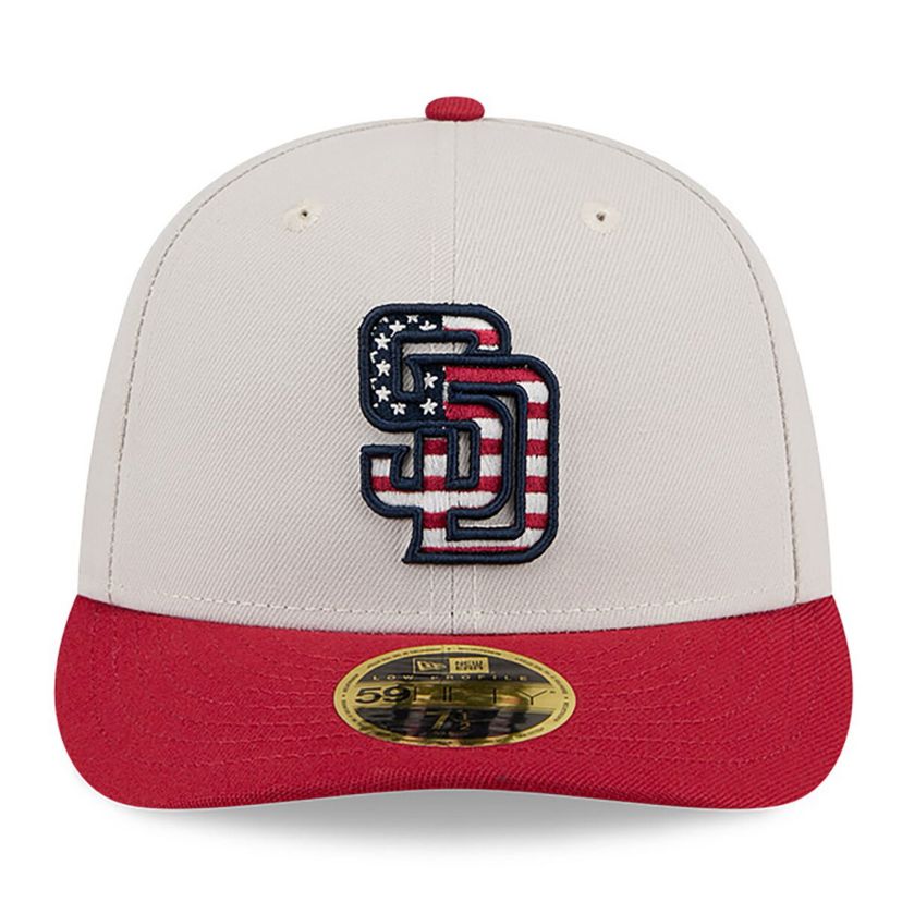 MLB Khaki/Red San Diego Padres 2024 Fourth of July Low 59FIFTY Fitted Hat