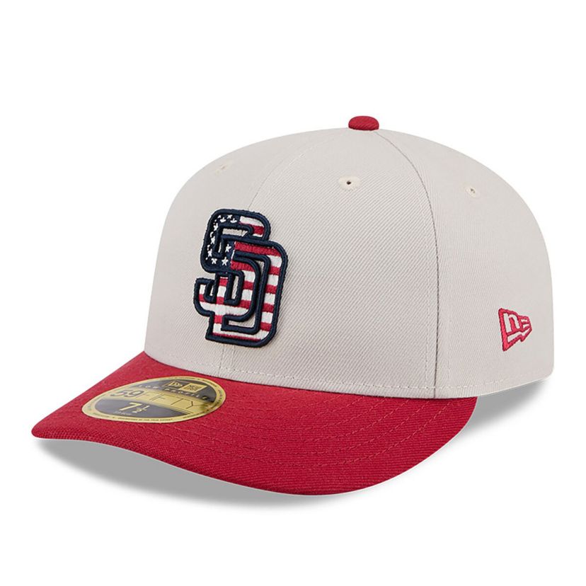 MLB Khaki/Red San Diego Padres 2024 Fourth of July Low 59FIFTY Fitted Hat