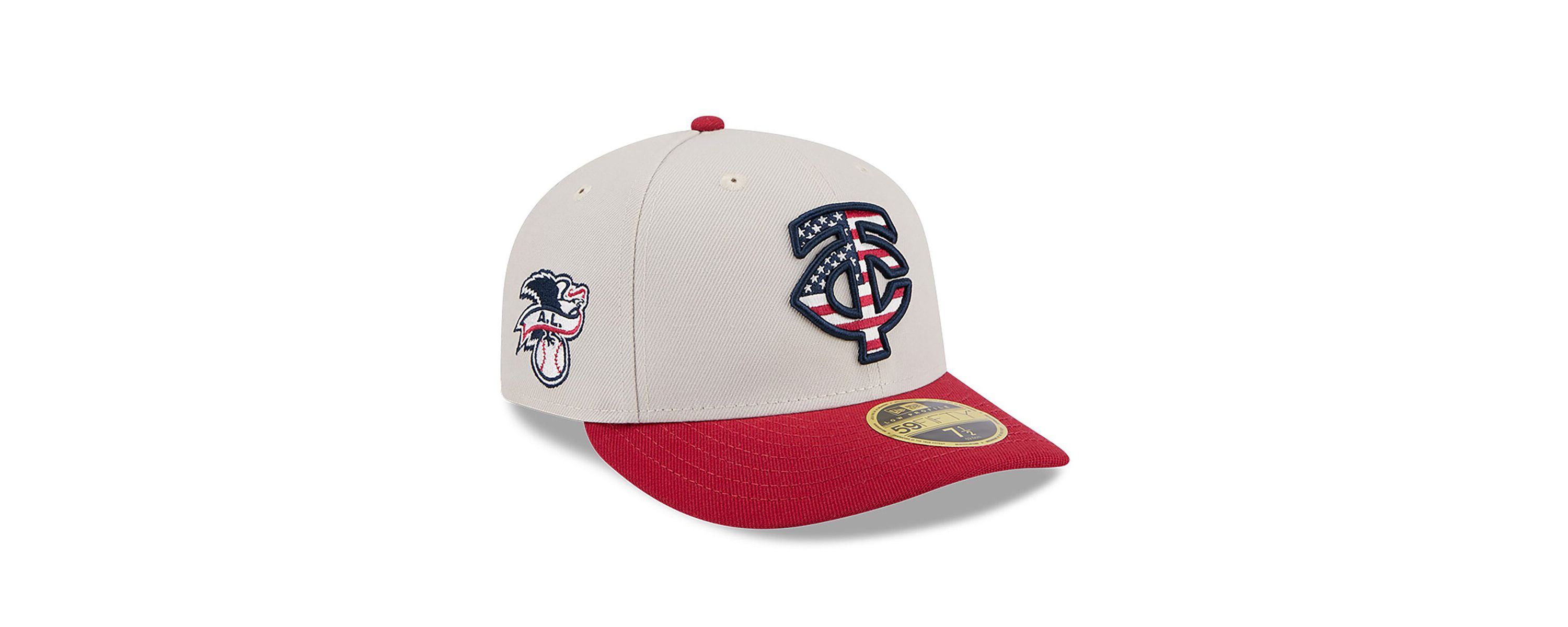 MLB Khaki/Red Minnesota Twins 2024 Fourth of July Low 59FIFTY Fitted Hat