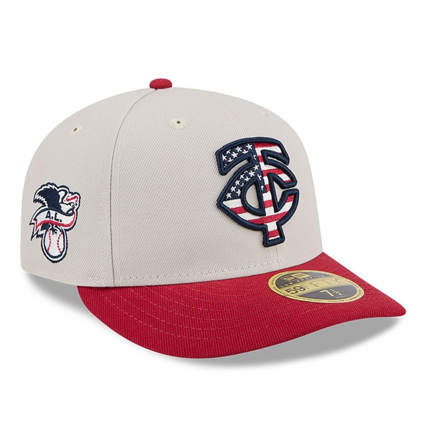 MLB Khaki/Red Minnesota Twins 2024 Fourth of July Low 59FIFTY Fitted Hat