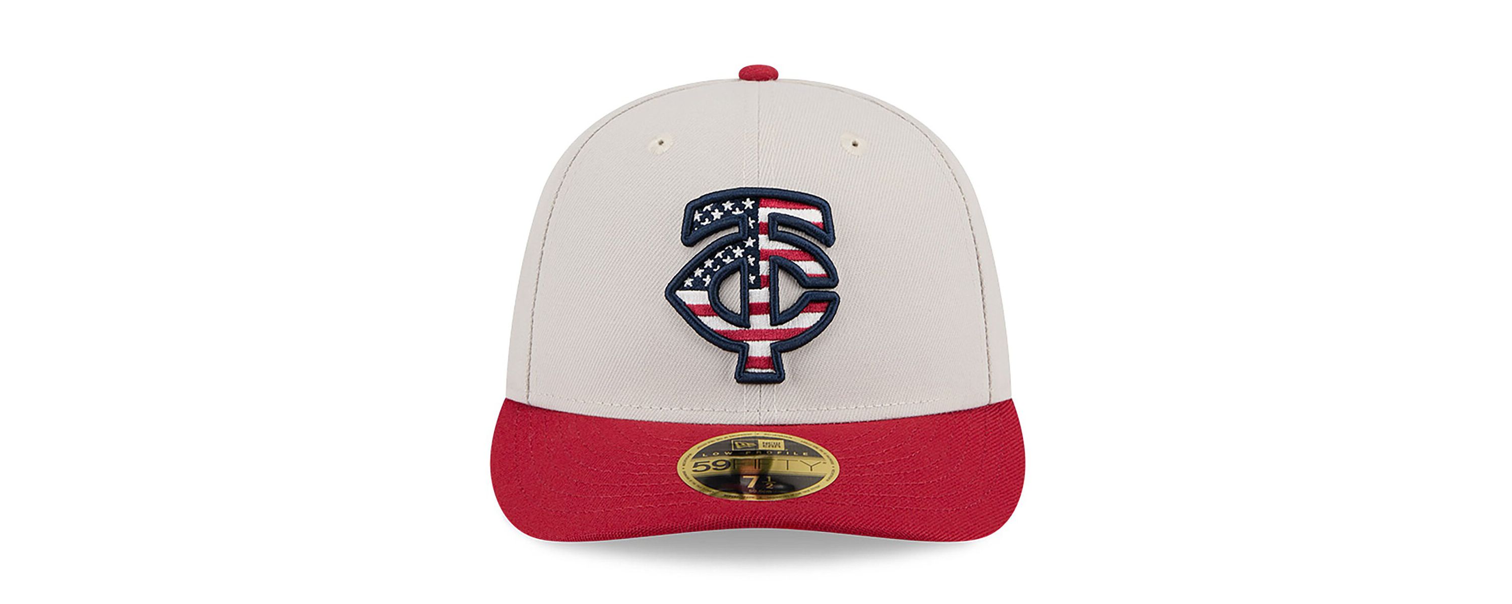 MLB Khaki/Red Minnesota Twins 2024 Fourth of July Low 59FIFTY Fitted Hat