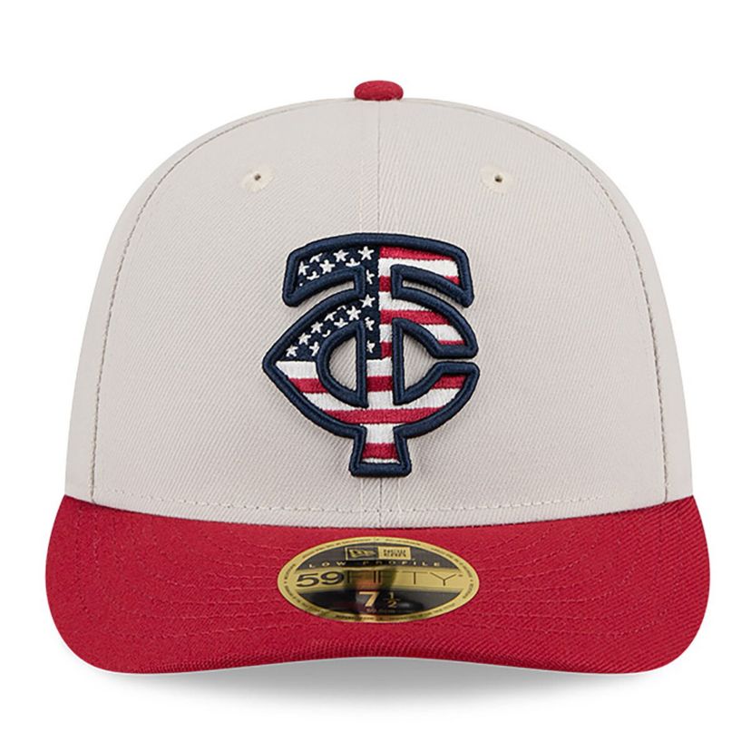 MLB Khaki/Red Minnesota Twins 2024 Fourth of July Low 59FIFTY Fitted Hat