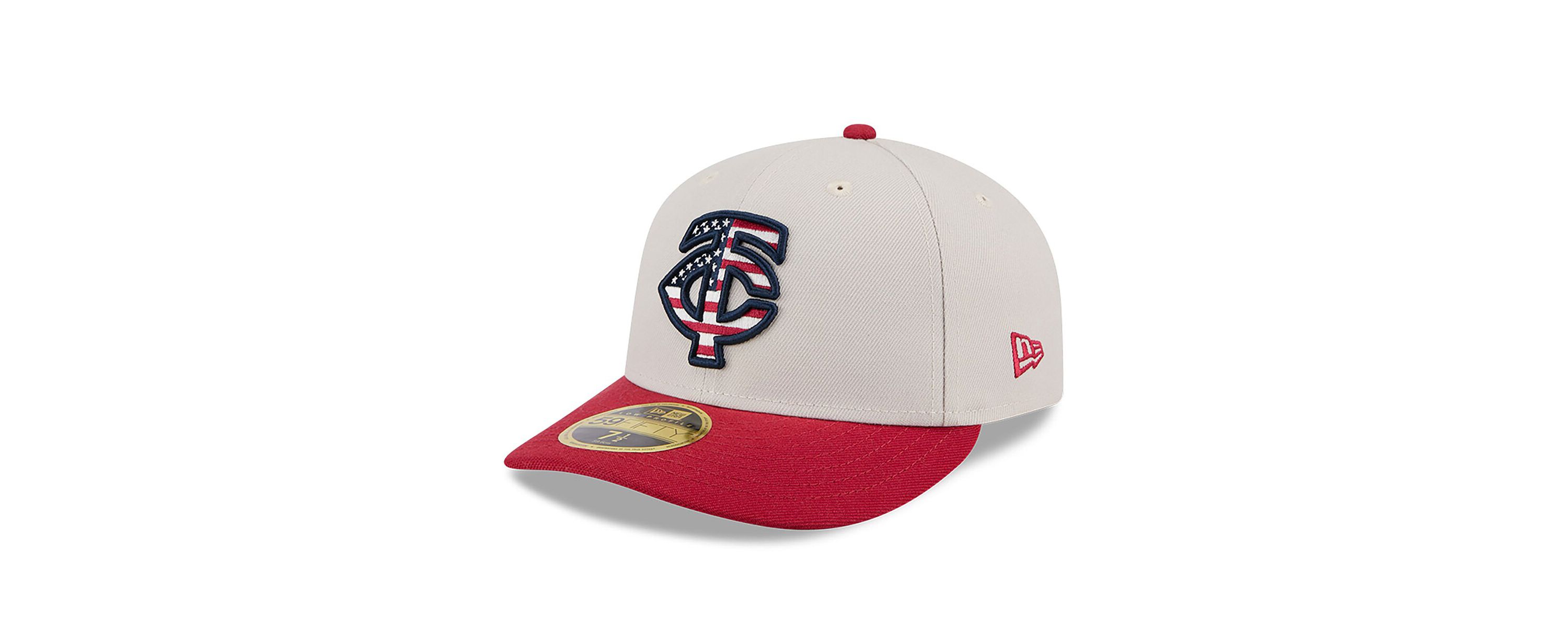 MLB Khaki/Red Minnesota Twins 2024 Fourth of July Low 59FIFTY Fitted Hat