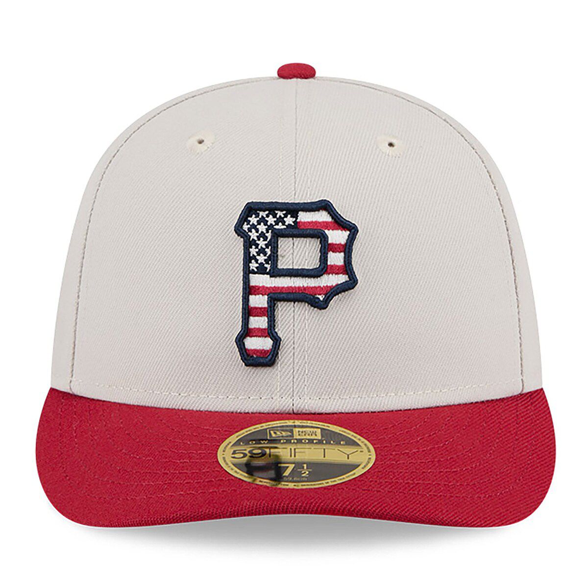 MLB Khaki/Red Pittsburgh Pirates 2024 Fourth of July Low 59FIFTY Fitted Hat