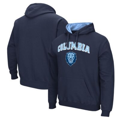 Colosseum Men's Columbia University NCAA University Arch & Logo Pullover Hoodie, Navy Blue, XL