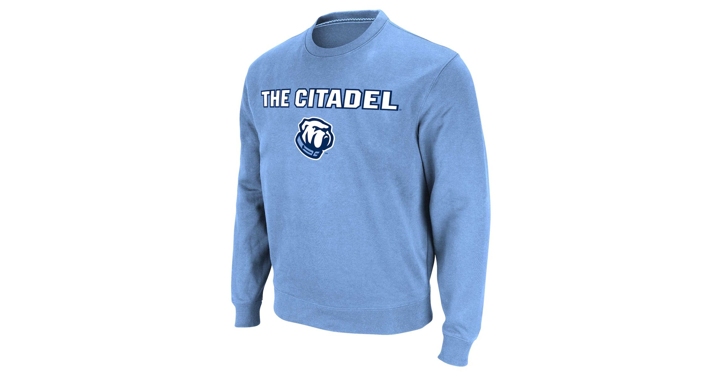 NCAA Light Citadel Bulldogs Arch & Logo Pullover Sweatshirt