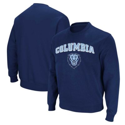 Colosseum Men's Columbia University NCAA University Arch & Logo Pullover Sweatshirt, Navy Blue, 2XL