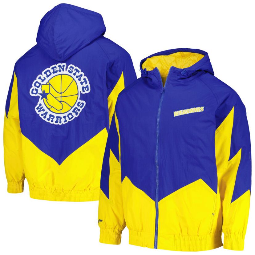 NBA Golden State Warriors Hardwood Classics Retro Quilted Raglan Full-Zip Hoodie