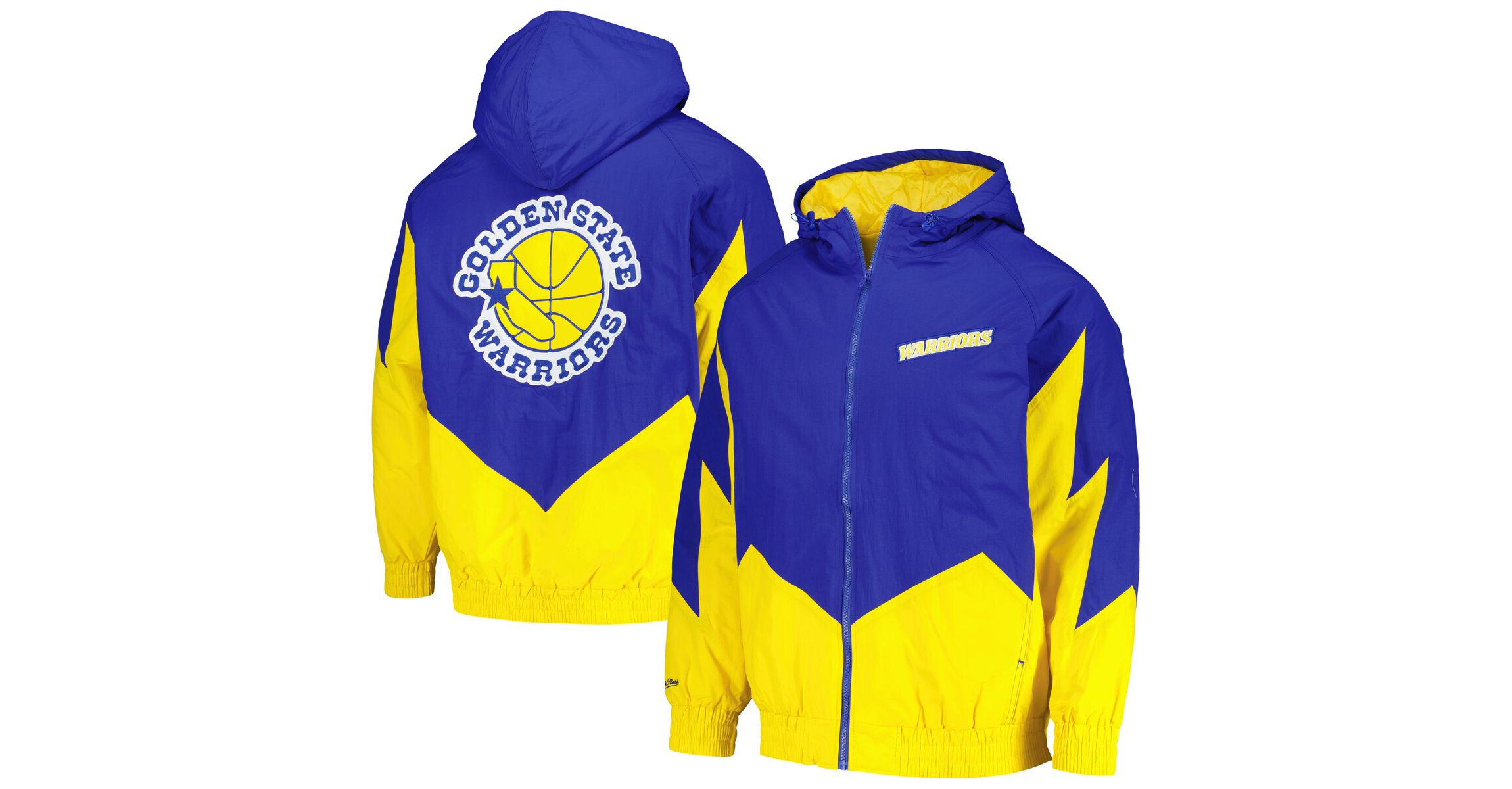 NBA Golden State Warriors Hardwood Classics Retro Quilted Raglan Full-Zip Hoodie