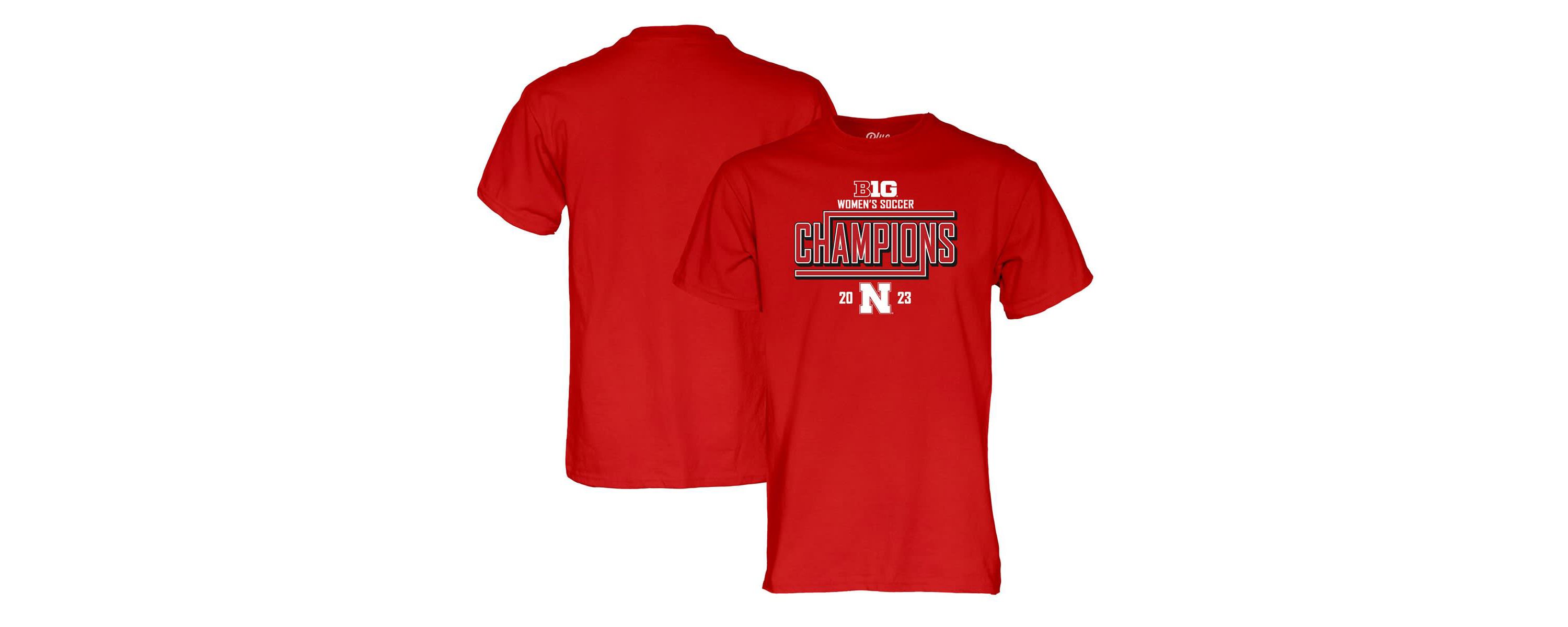 NCAA Unisex Nebraska Huskers 2023 Big Ten Soccer Regular Season s Locker Room T-Shirt