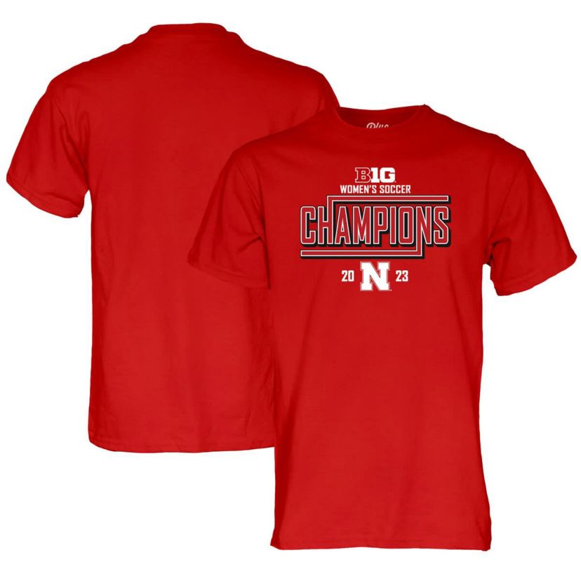 NCAA Unisex Nebraska Huskers 2023 Big Ten Soccer Regular Season s Locker Room T-Shirt