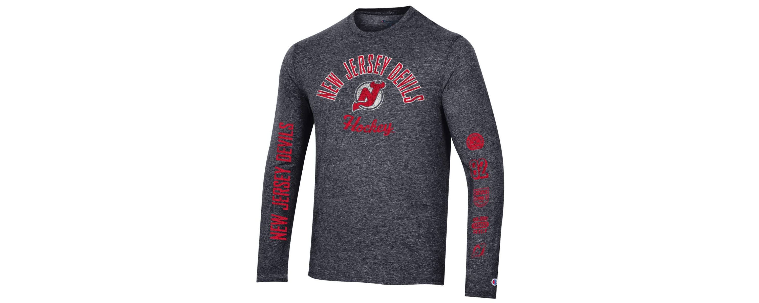 NHL New Jersey Devils Multi-Logo Tri-Blend Long Sleeve T-Shirt