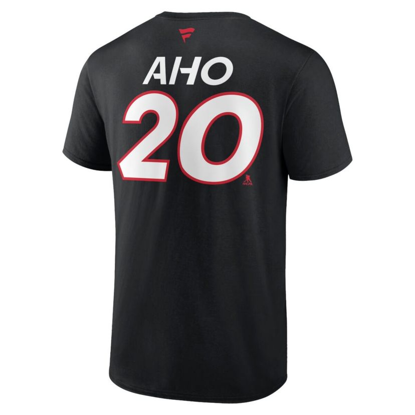 NHL Fanatics Sebastian Aho Carolina Hurricanes Authentic Pro Prime Name & Number T-Shirt