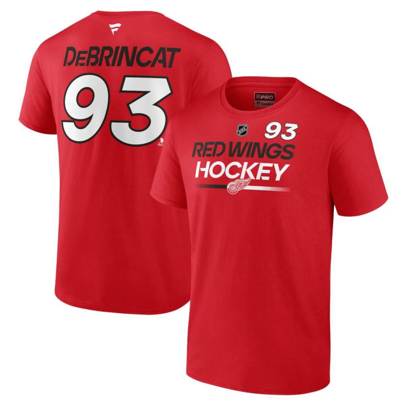 NHL Fanatics Alex DeBrincat Detroit Wings Authentic Pro Prime Name & Number T-Shirt