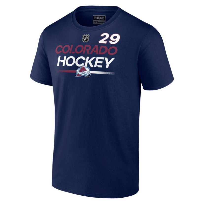 NHL Fanatics Nathan MacKinnon Colorado Avalanche Authentic Pro Prime Name & Number T-Shirt