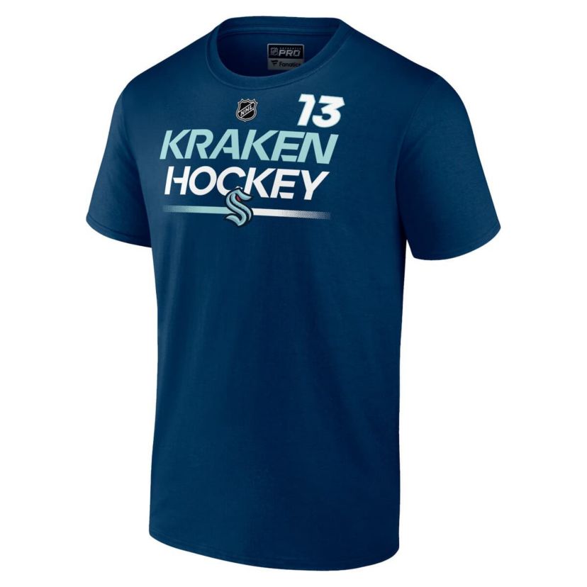 NHL Fanatics Brandon Tanev Deep Sea Seattle Kraken Authentic Pro Prime Name & Number T-Shirt