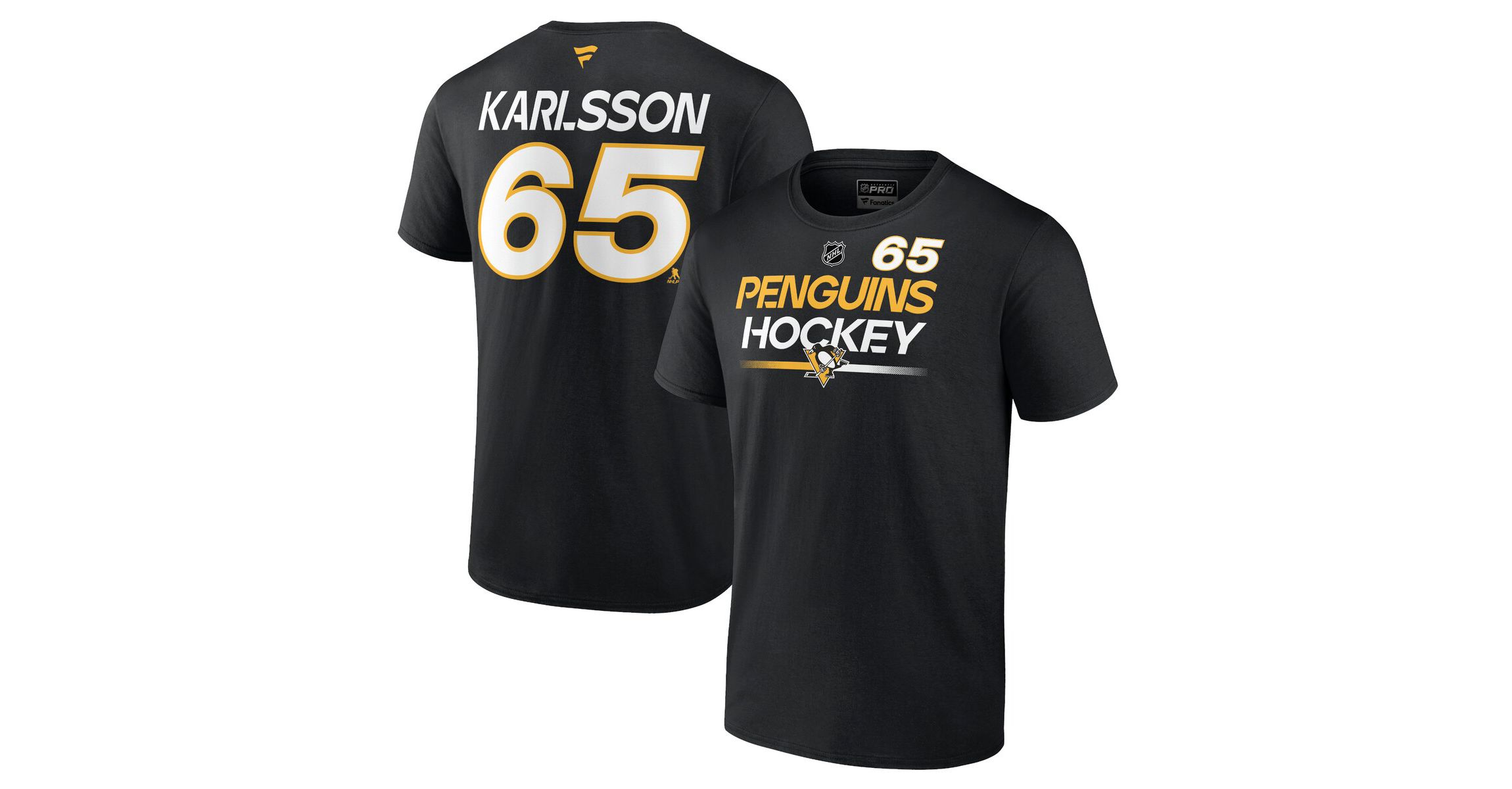 NHL Fanatics Erik Karlsson Pittsburgh Penguins Authentic Pro Prime Name & Number T-Shirt
