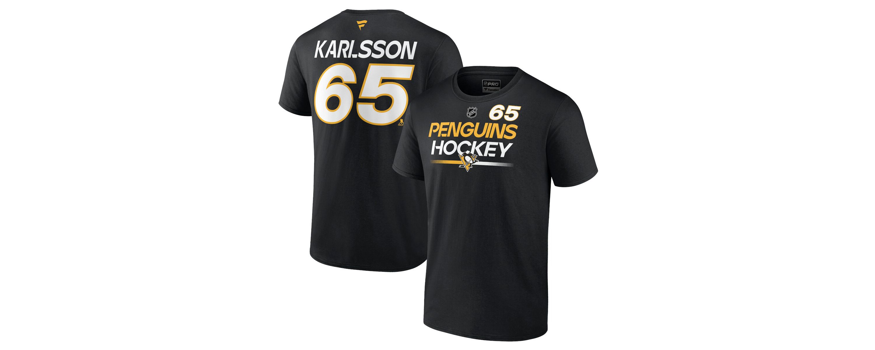 NHL Fanatics Erik Karlsson Pittsburgh Penguins Authentic Pro Prime Name & Number T-Shirt