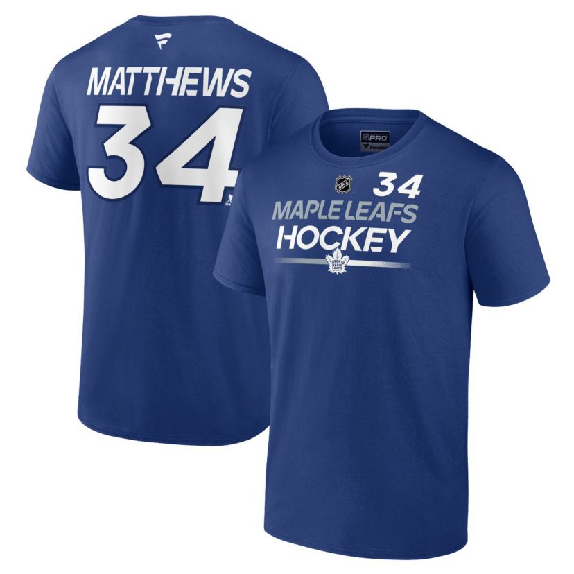 NHL Fanatics Auston Matthews Toronto Maple Leafs Authentic Pro Prime Name & Number T-Shirt