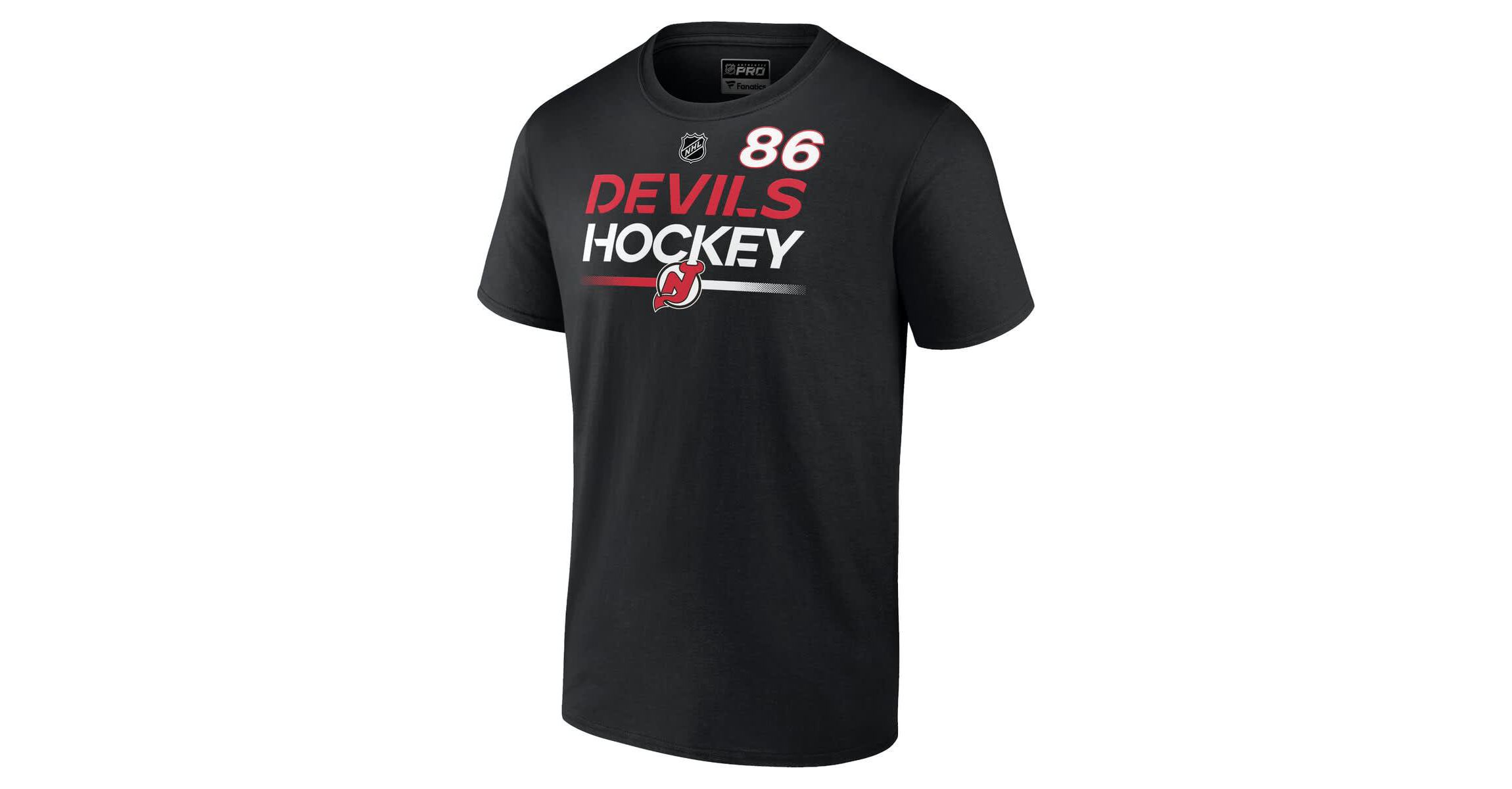 NHL Fanatics Jack Hughes New Jersey Devils Authentic Pro Prime Name & Number T-Shirt