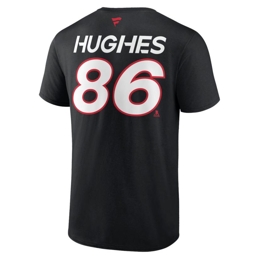 NHL Fanatics Jack Hughes New Jersey Devils Authentic Pro Prime Name & Number T-Shirt