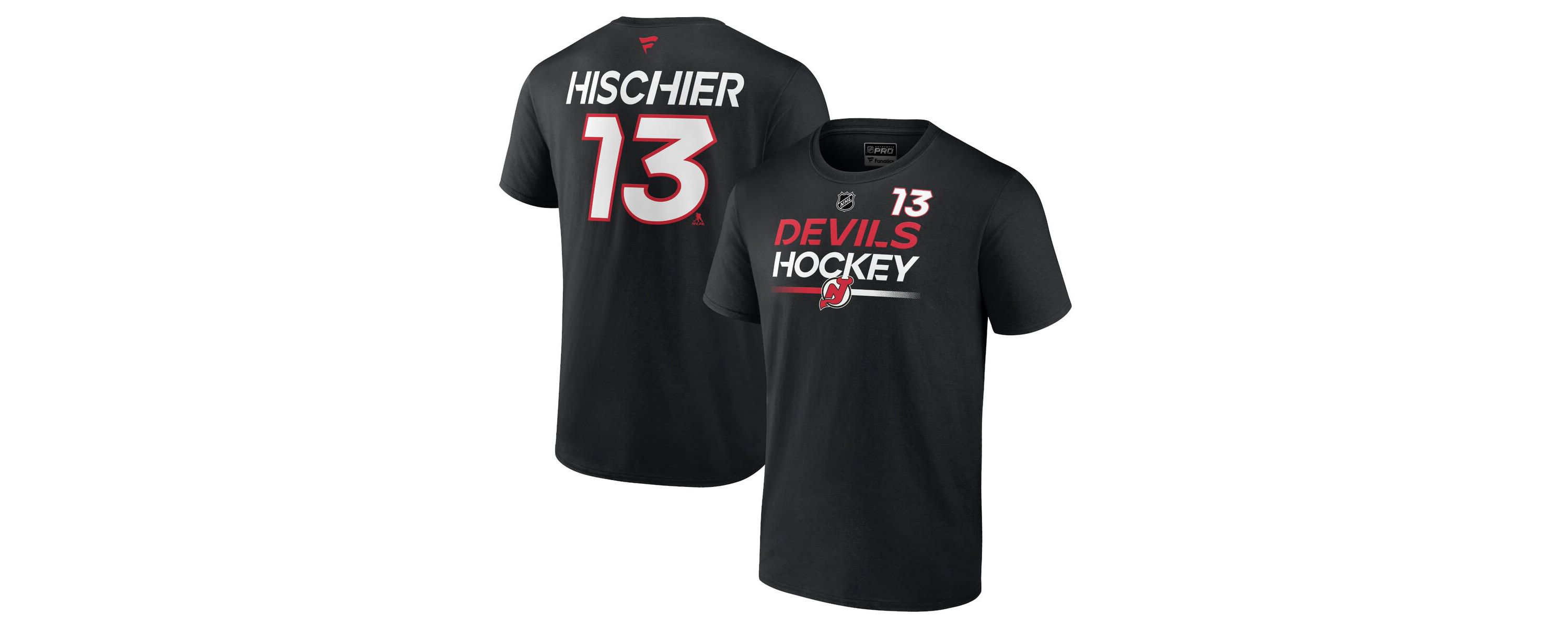 NHL Fanatics Nico Hischier New Jersey Devils Authentic Pro Prime Name & Number T-Shirt
