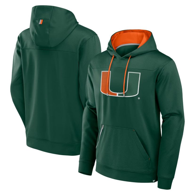 Miami (FL) Hurricanes NCAA Fanatics Miami Hurricanes Defender Dot Faded Primary Pullover Hoodie