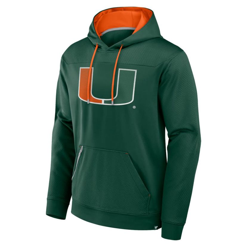 Miami (FL) Hurricanes NCAA Fanatics Miami Hurricanes Defender Dot Faded Primary Pullover Hoodie
