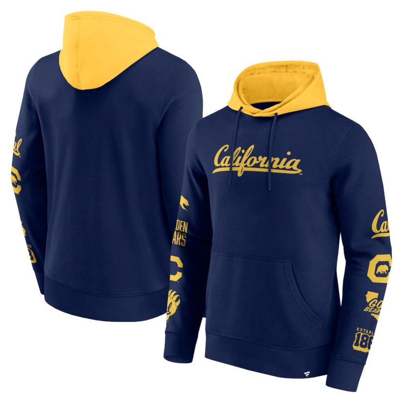 California Golden Bears NCAA Fanatics Cal Bears Color Block Badge Fleece Pullover Hoodie