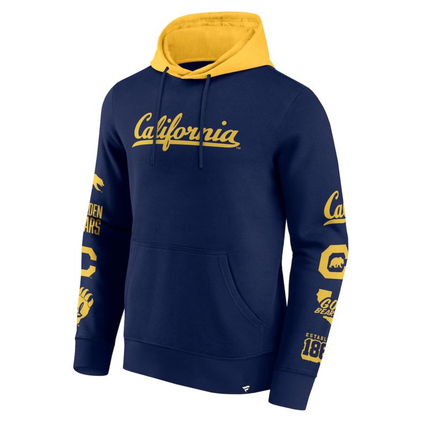 California Golden Bears NCAA Fanatics Cal Bears Color Block Badge Fleece Pullover Hoodie