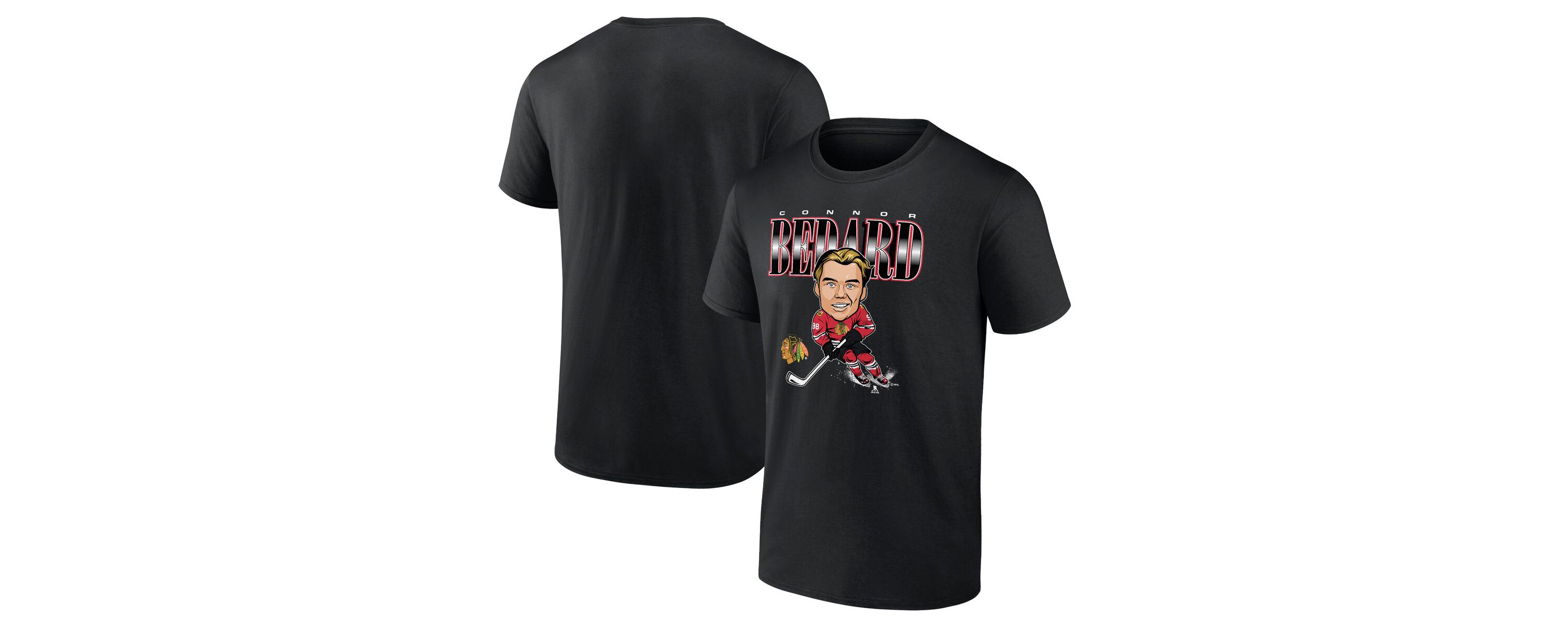 NHL Fanatics Connor Bedard Chicago Blackhawks Player Caricature T-Shirt