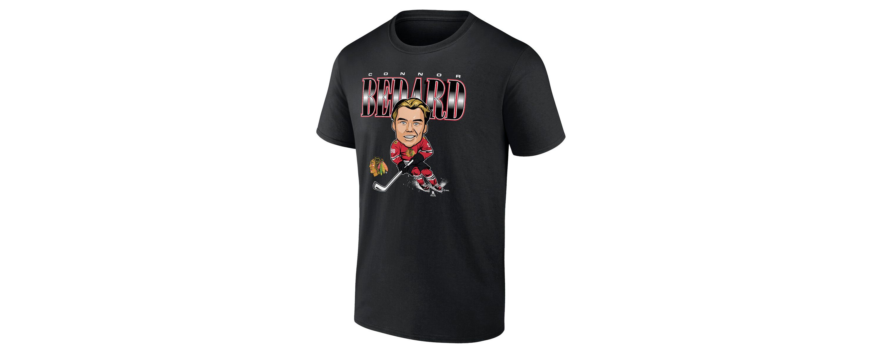 NHL Fanatics Connor Bedard Chicago Blackhawks Player Caricature T-Shirt