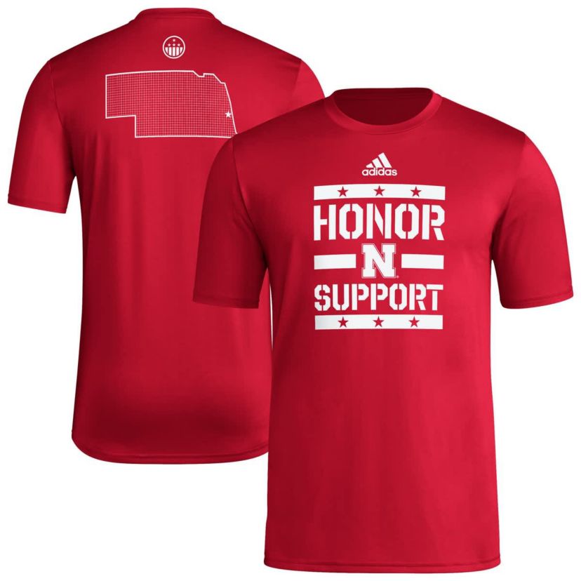 NCAA Nebraska Huskers Honor & Support Pre-Game T-Shirt
