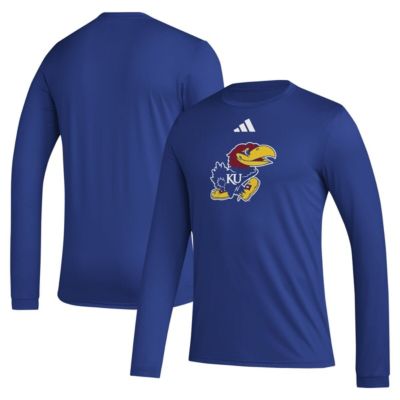 adidas Men's NCAA Kansas Jayhawks Primary Locker Logo Pre-Game Long Sleeve T-Shirt, 2XL