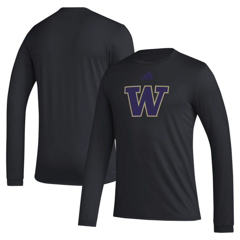 NCAA Washington Huskies Primary Locker Logo Pre-Game Long Sleeve T-Shirt
