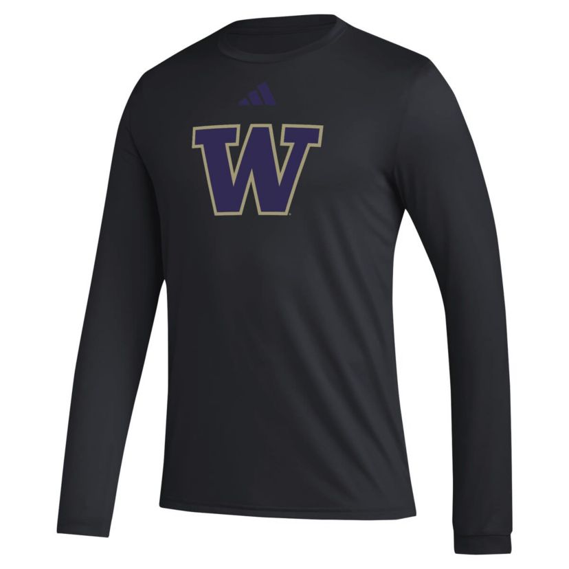 NCAA Washington Huskies Primary Locker Logo Pre-Game Long Sleeve T-Shirt