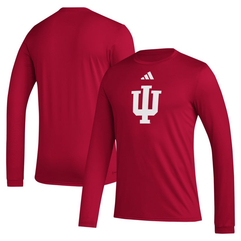 NCAA Indiana Hoosiers Primary Locker Logo Pre-Game Long Sleeve T-Shirt