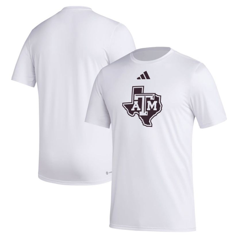 NCAA Texas A&M Aggies Primary Locker Logo Pre-Game AEROREADY T-Shirt