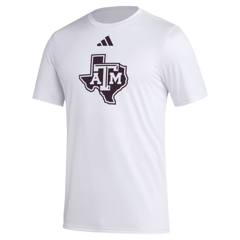 NCAA Texas A&M Aggies Primary Locker Logo Pre-Game AEROREADY T-Shirt